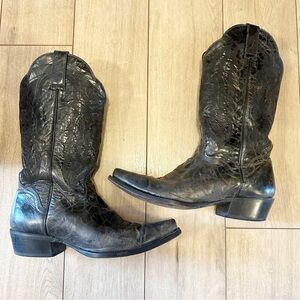 J.B Dillion western the “Clayton” leather mid calf cowboy boots